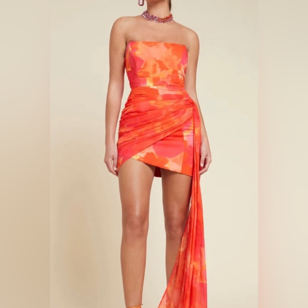 Elie Dress Orange Drape Runaway the Label